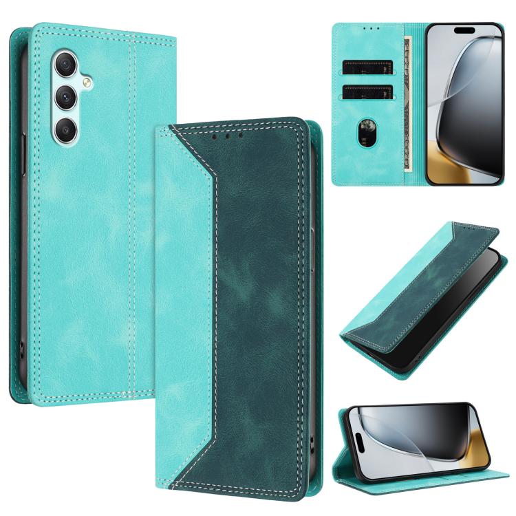 Skin Feel Two-tone RFID Blocking Vegan Leather Phone Case, For Galaxy A34 5G, For Galaxy A54 5G, For Galaxy A14 5G, For Galaxy A13 4G / 5G, For Galaxy M62 / F62 5G