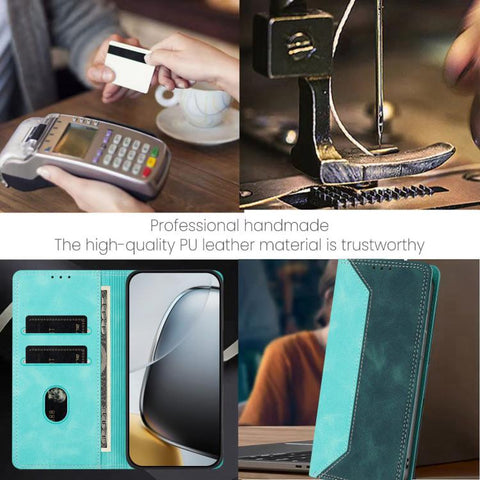 Skin Feel Two-tone RFID Blocking Vegan Leather Phone Case, For Galaxy A34 5G, For Galaxy A54 5G, For Galaxy A14 5G, For Galaxy A13 4G / 5G, For Galaxy M62 / F62 5G