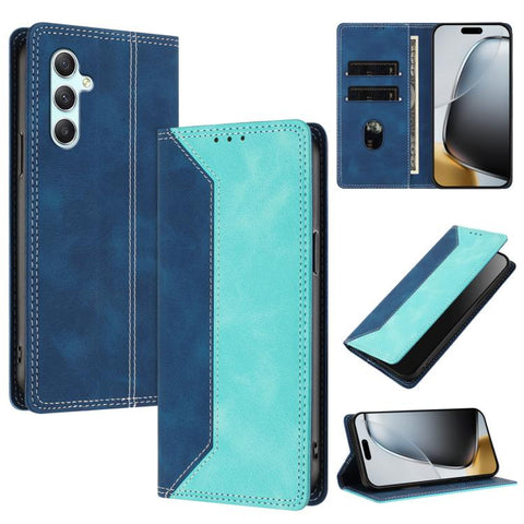 Skin Feel Two-tone RFID Blocking Vegan Leather Phone Case, For Galaxy A34 5G, For Galaxy A54 5G, For Galaxy A14 5G, For Galaxy A13 4G / 5G, For Galaxy M62 / F62 5G