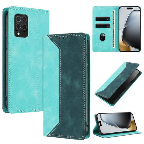 Skin Feel Two-tone RFID Blocking Vegan Leather Phone Case, For Galaxy A34 5G, For Galaxy A54 5G, For Galaxy A14 5G, For Galaxy A13 4G / 5G, For Galaxy M62 / F62 5G