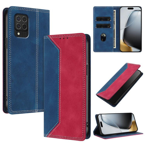 Skin Feel Two-tone RFID Blocking Vegan Leather Phone Case, For Galaxy A34 5G, For Galaxy A54 5G, For Galaxy A14 5G, For Galaxy A13 4G / 5G, For Galaxy M62 / F62 5G