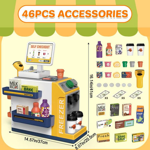 46pcs / Set Children Pretend Play Supermarket Cash Register Toy