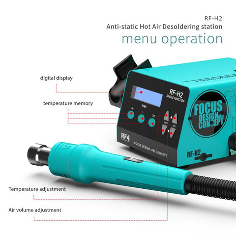 RF4 RF-H2 Lead-free ESD BGA Hot Air Soldering Rework Station for Phone Desoldering Repair, RF-H2