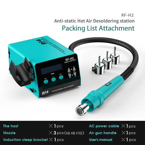 RF4 RF-H2 Lead-free ESD BGA Hot Air Soldering Rework Station for Phone Desoldering Repair, RF-H2