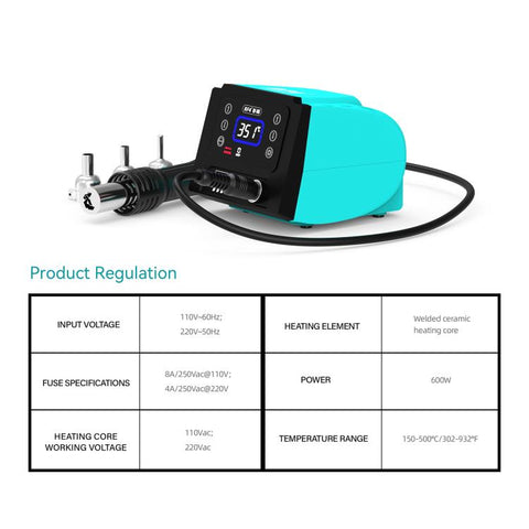 RF4 RF-H6 600W Temperature Control BGA Hot Air Rework Desoldering Station for Mobile Phone Repair, RF-H6