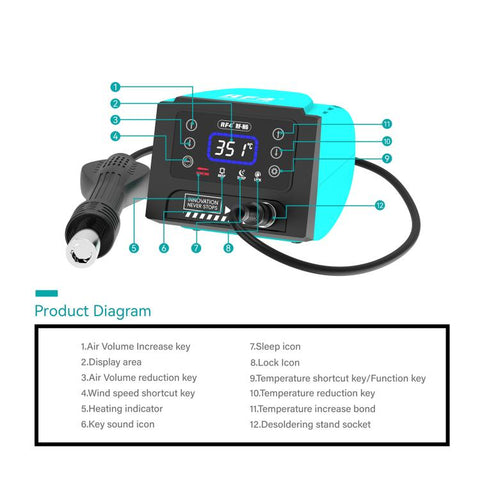 RF4 RF-H6 600W Temperature Control BGA Hot Air Rework Desoldering Station for Mobile Phone Repair, RF-H6