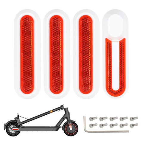 4 in 1 Electric Scooter Wheel Decorative Side Cover Plastic Block Reflective Strip with Screws, For Xiaomi Mijia M365 Pro / Pro 2 / 1S