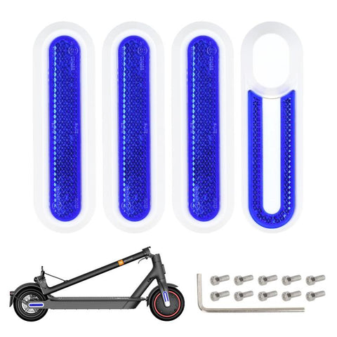 4 in 1 Electric Scooter Wheel Decorative Side Cover Plastic Block Reflective Strip with Screws, For Xiaomi Mijia M365 Pro / Pro 2 / 1S