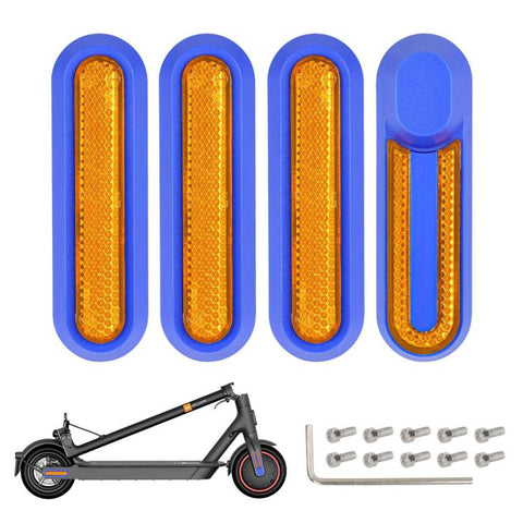 4 in 1 Electric Scooter Wheel Decorative Side Cover Plastic Block Reflective Strip with Screws, For Xiaomi Mijia M365 Pro / Pro 2 / 1S