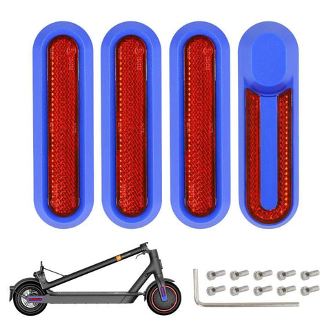 4 in 1 Electric Scooter Wheel Decorative Side Cover Plastic Block Reflective Strip with Screws, For Xiaomi Mijia M365 Pro / Pro 2 / 1S