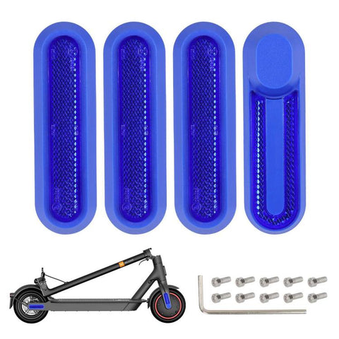 4 in 1 Electric Scooter Wheel Decorative Side Cover Plastic Block Reflective Strip with Screws, For Xiaomi Mijia M365 Pro / Pro 2 / 1S