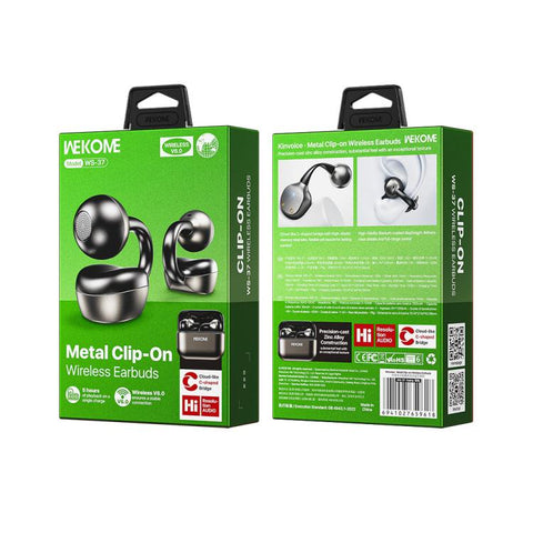 WK WS-37 Kinvoice Series Clip-on Metal Wireless Bluetooth Earphone, WS-37