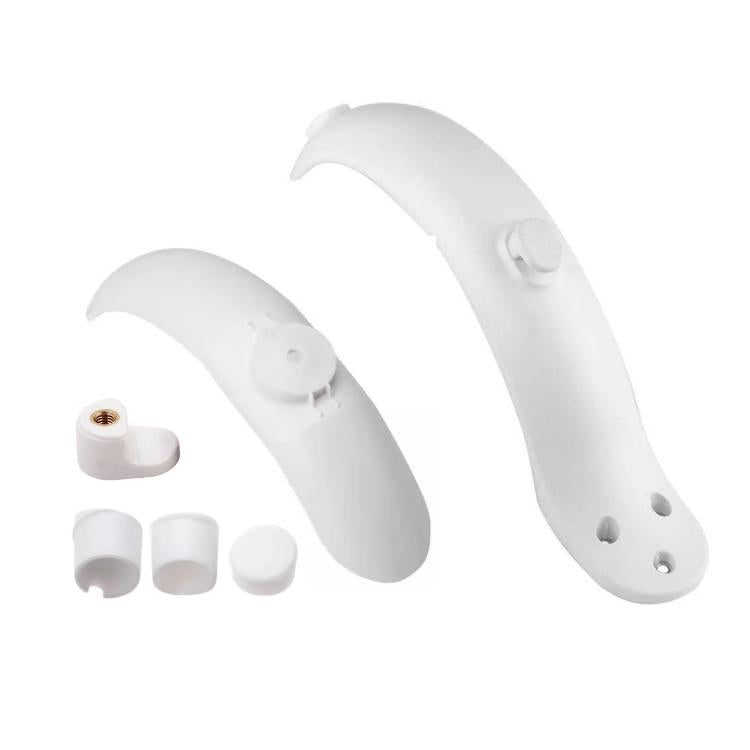 Electric Scooter Front and Rear Mudguards with Hooks and White Screw Plugs, For Xiaomi Mijia M365