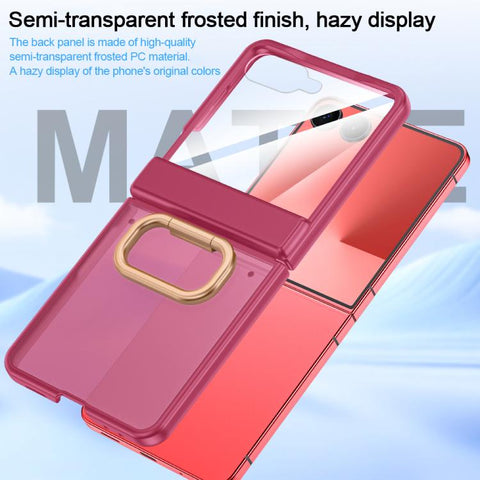 Integrated Matte Skin Feel Phone Case with Ring Holder, For Galaxy Z Flip7 5G