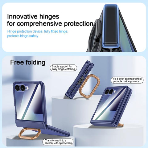 Integrated Matte Skin Feel Phone Case with Ring Holder, For Galaxy Z Flip7 5G