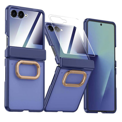 Integrated Matte Skin Feel Phone Case with Ring Holder, For Galaxy Z Flip7 5G
