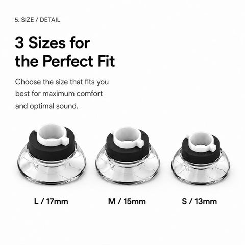 XDcase 6pcs / Set Replacement TPU Ear Tips & Sponge Kit, M Size, M Size