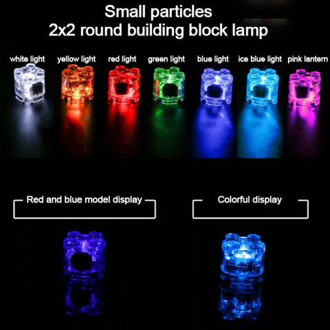 2x2 Round Building Blocks LED Light Accessories DIY Educational Toy