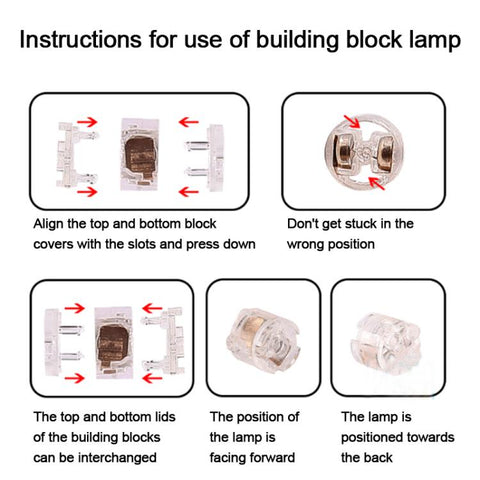 2x2 Round Building Blocks LED Light Accessories DIY Educational Toy