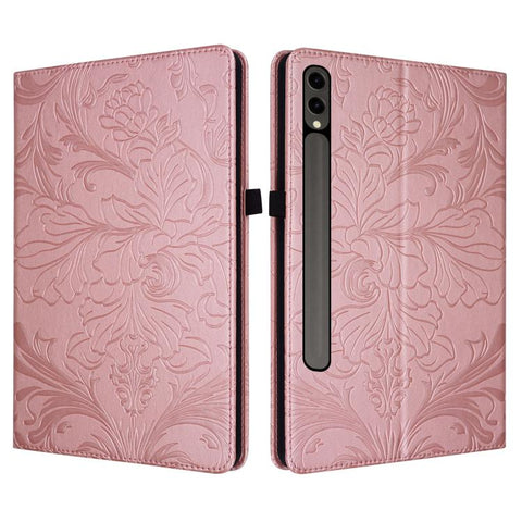 Floral Embossed Pattern Vegan Leather Tablet Case, For Galaxy Tab S10 Lite, For Galaxy Tab S10 / S9 FE, For Galaxy Tab S10 FE+, For Galaxy Tab S9 FE+/S10+/S9+, For Galaxy Tab A9+, For Galaxy Tab A9, For Galaxy Tab A7 Lite 8.4 inch                      ...