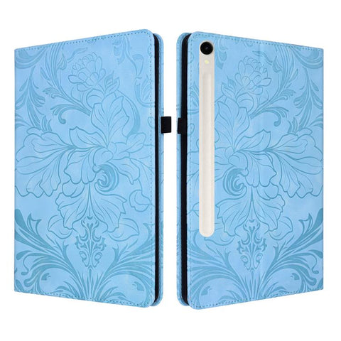Floral Embossed Pattern Vegan Leather Tablet Case, For Galaxy Tab S10 Lite, For Galaxy Tab S10 / S9 FE, For Galaxy Tab S10 FE+, For Galaxy Tab S9 FE+/S10+/S9+, For Galaxy Tab A9+, For Galaxy Tab A9, For Galaxy Tab A7 Lite 8.4 inch                      ...