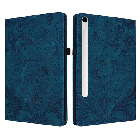 Floral Embossed Pattern Vegan Leather Tablet Case, For Galaxy Tab S10 Lite, For Galaxy Tab S10 / S9 FE, For Galaxy Tab S10 FE+, For Galaxy Tab S9 FE+/S10+/S9+, For Galaxy Tab A9+, For Galaxy Tab A9, For Galaxy Tab A7 Lite 8.4 inch                      ...