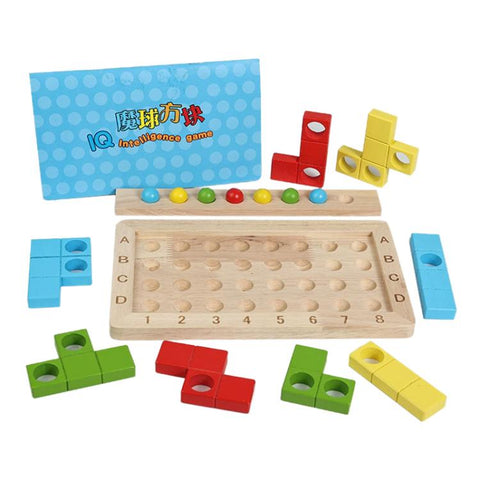 Children Magic Cube Wooden Educational Building Block Puzzle