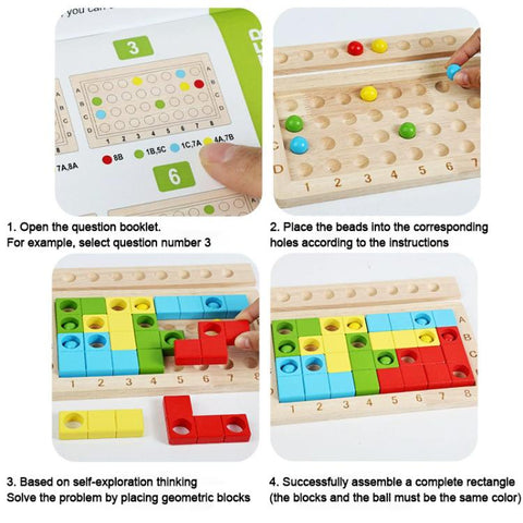Children Magic Cube Wooden Educational Building Block Puzzle