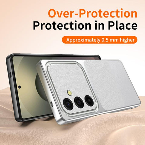 WANLONFENG Lambskin Texture PC TPU Phone Case with 2pcs Screen Films, For Galaxy A55 5G, For Galaxy A34 5G, For Galaxy A35 5G, For Galaxy A54 5G, For Galaxy A14 5G