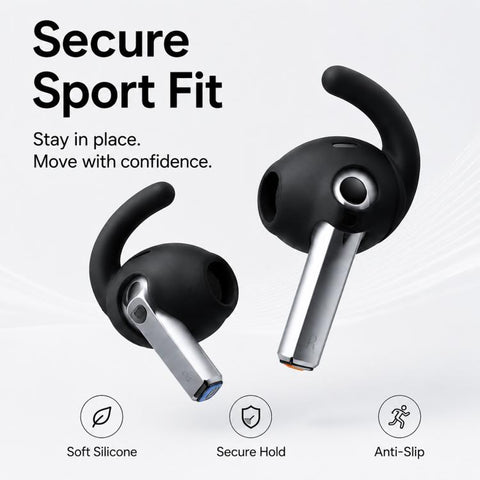 XDcase 3 Pairs Silicone Anti-slip Sports Ear Caps with Storage Case & Carabiner, For Galaxy Buds3 Pro