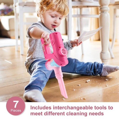 Children Pretend Play Electric Simulation Sound and Light Vacuum Cleaner with Base, with Base