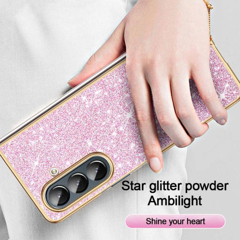 Electroplate Glittery Shockproof Phone Case, For Galaxy Z Fold7 5G, For Galaxy Z Flip7 5G, For Galaxy Z Fold6 5G, For Galaxy Z Fold5 5G, For Galaxy Z Fold4 5G, For Galaxy Z Fold3 5G