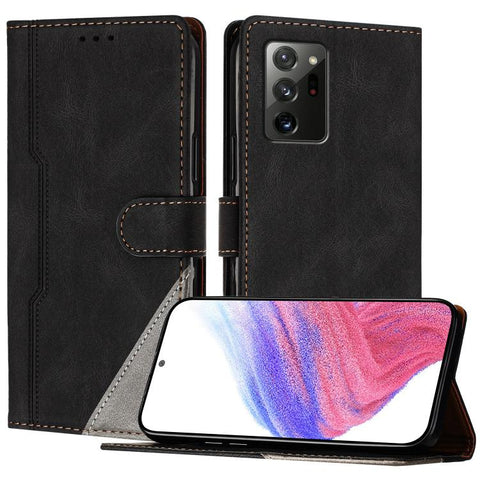 Color Matching Buckle Clasp Vegan Leather Phone Case, For Galaxy Note20 Ultra, For Galaxy Note20