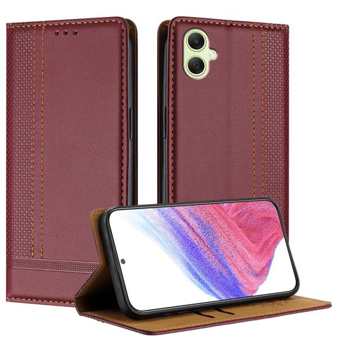 Stitching Design Scratch-Resistant Vegan Leather Phone Case, For Galaxy A35 5G, For Galaxy A05, For Galaxy A05s, For Galaxy A25 5G, For Galaxy A24 4G, For Galaxy A34 5G