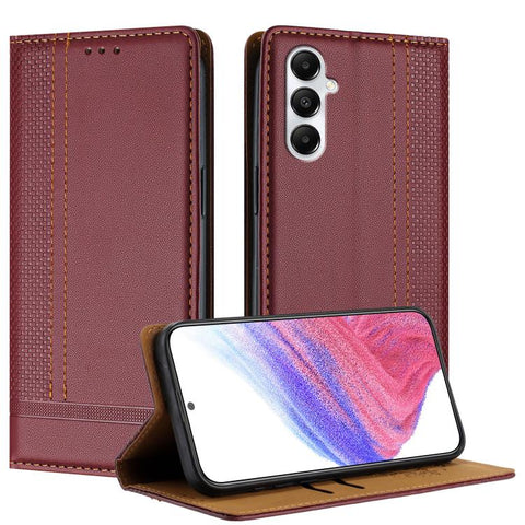 Stitching Design Scratch-Resistant Vegan Leather Phone Case, For Galaxy A35 5G, For Galaxy A05, For Galaxy A05s, For Galaxy A25 5G, For Galaxy A24 4G, For Galaxy A34 5G