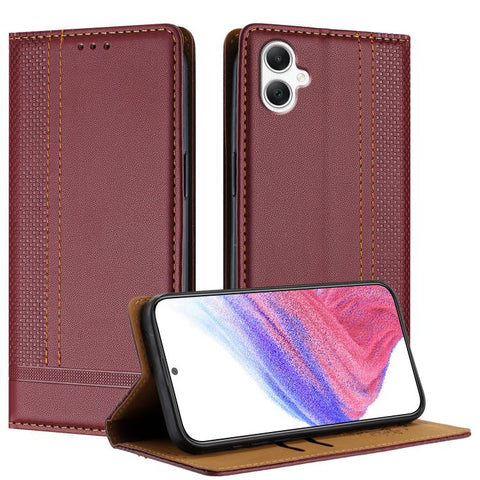 Stitching Design Scratch-Resistant Vegan Leather Phone Case, For Galaxy A57 5G, For Galaxy A37 5G, For Galaxy A27 5G, For Galaxy A17 5G/4G, For Galaxy A07 5G/4G, For Galaxy A06 5G/4G
