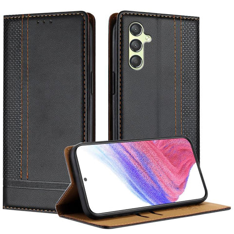 Stitching Design Scratch-Resistant Vegan Leather Phone Case, For Galaxy A35 5G, For Galaxy A05, For Galaxy A05s, For Galaxy A25 5G, For Galaxy A24 4G, For Galaxy A34 5G