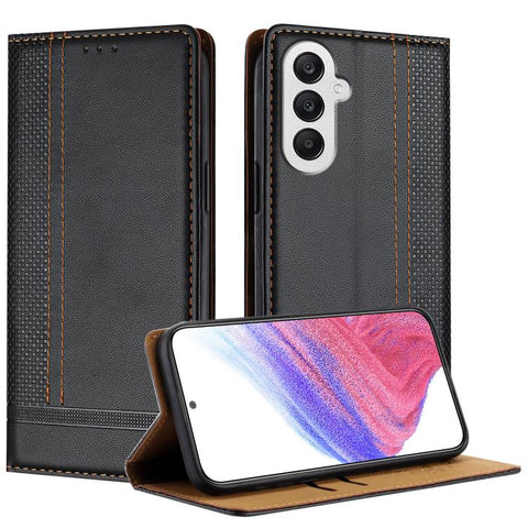 Stitching Design Scratch-Resistant Vegan Leather Phone Case, For Galaxy A35 5G, For Galaxy A05, For Galaxy A05s, For Galaxy A25 5G, For Galaxy A24 4G, For Galaxy A34 5G