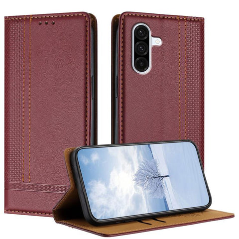 Stitching Design Scratch-Resistant Vegan Leather Phone Case, For Galaxy A57 5G, For Galaxy A37 5G, For Galaxy A27 5G, For Galaxy A17 5G/4G, For Galaxy A07 5G/4G, For Galaxy A06 5G/4G
