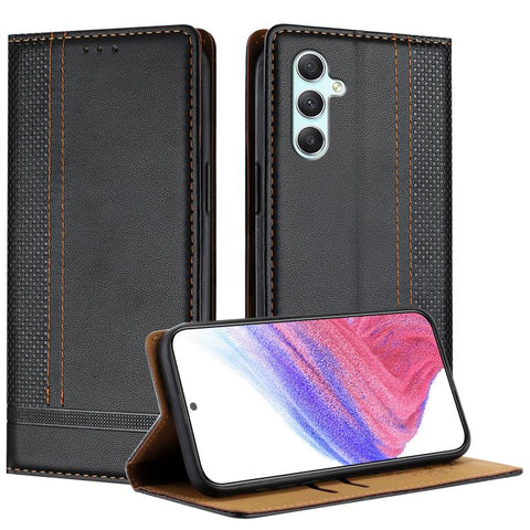 Stitching Design Scratch-Resistant Vegan Leather Phone Case, For Galaxy A35 5G, For Galaxy A05, For Galaxy A05s, For Galaxy A25 5G, For Galaxy A24 4G, For Galaxy A34 5G