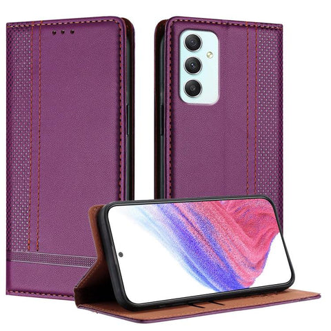 Stitching Design Scratch-Resistant Vegan Leather Phone Case, For Galaxy A35 5G, For Galaxy A05, For Galaxy A05s, For Galaxy A25 5G, For Galaxy A24 4G, For Galaxy A34 5G