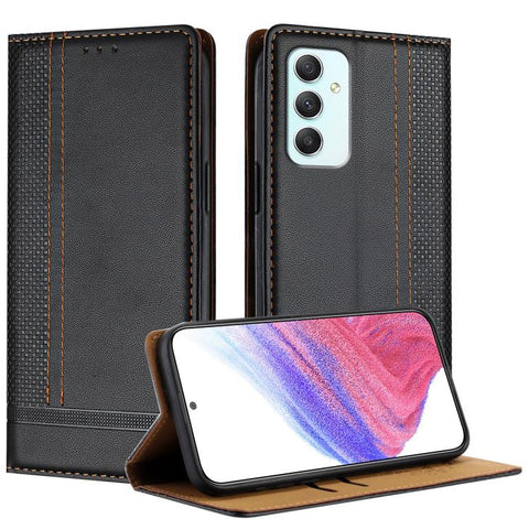 Stitching Design Scratch-Resistant Vegan Leather Phone Case, For Galaxy A35 5G, For Galaxy A05, For Galaxy A05s, For Galaxy A25 5G, For Galaxy A24 4G, For Galaxy A34 5G