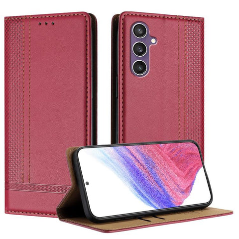 Stitching Design Scratch-Resistant Vegan Leather Phone Case, For Galaxy S24 5G, For Galaxy S23 FE 5G, For Galaxy S23 Ultra 5G, For Galaxy S23+ 5G, For Galaxy S23 5G