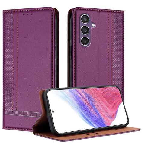 Stitching Design Scratch-Resistant Vegan Leather Phone Case, For Galaxy S24 5G, For Galaxy S23 FE 5G, For Galaxy S23 Ultra 5G, For Galaxy S23+ 5G, For Galaxy S23 5G