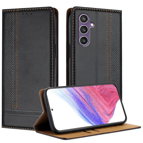 Stitching Design Scratch-Resistant Vegan Leather Phone Case, For Galaxy S24 5G, For Galaxy S23 FE 5G, For Galaxy S23 Ultra 5G, For Galaxy S23+ 5G, For Galaxy S23 5G