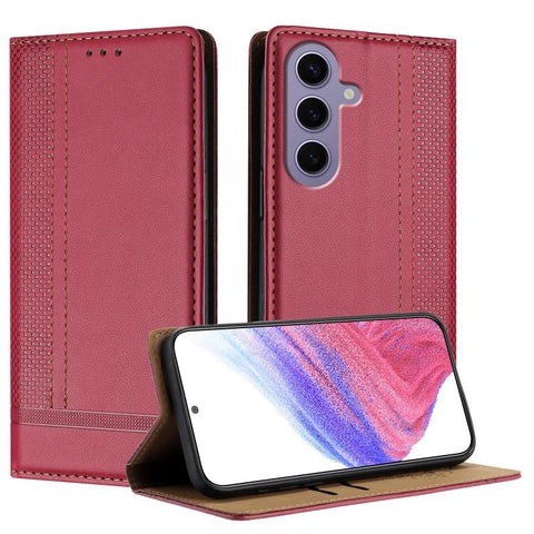 Stitching Design Scratch-Resistant Vegan Leather Phone Case, For Galaxy S24 5G, For Galaxy S23 FE 5G, For Galaxy S23 Ultra 5G, For Galaxy S23+ 5G, For Galaxy S23 5G