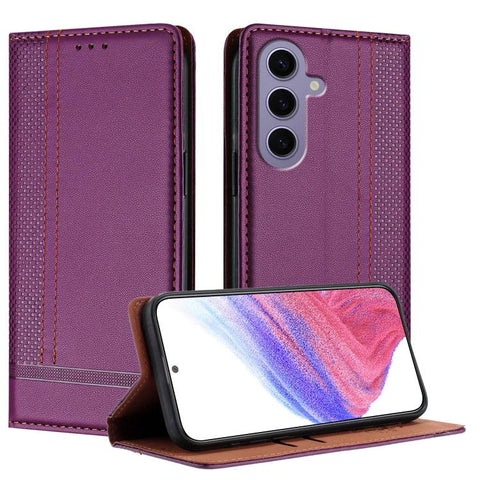 Stitching Design Scratch-Resistant Vegan Leather Phone Case, For Galaxy S24 5G, For Galaxy S23 FE 5G, For Galaxy S23 Ultra 5G, For Galaxy S23+ 5G, For Galaxy S23 5G