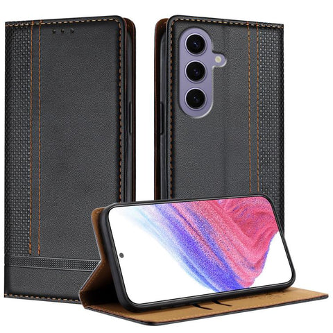 Stitching Design Scratch-Resistant Vegan Leather Phone Case, For Galaxy S24 5G, For Galaxy S23 FE 5G, For Galaxy S23 Ultra 5G, For Galaxy S23+ 5G, For Galaxy S23 5G