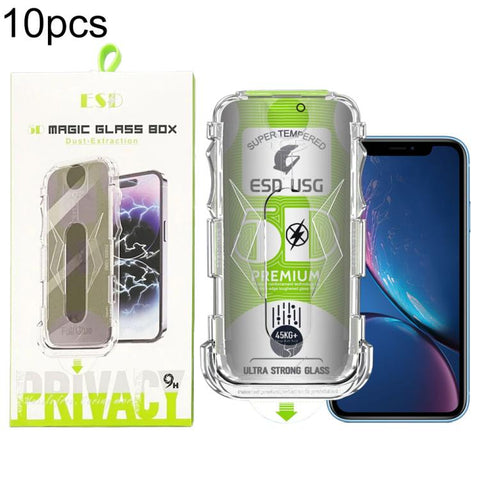 10pcs 5D Curved Easy Install Dust-proof Box Privacy Edge-to-Edge Tempered Glass Film, For iPhone 18 Pro, For iPhone 18 Pro Max, For iPhone 17e / 16e / 14 / 13 Pro, For iPhone 17 Pro Max, For iPhone 17 Pro, For iPhone 17 / 16 Pro, For iPhone Air        ...