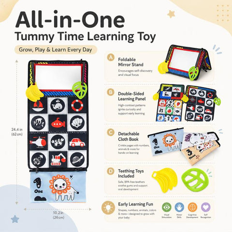 Early Childhood Education Foldable Cloth Book Toy with Distorting Mirror, Number, Number+4-page Cloth Book, Number+4-page Dinosaur Book&Teether, Number+4-page Animals Book&Teether, Letter, Letter+4-page Cloth Book, Letter+3-page Cloth Book             ...